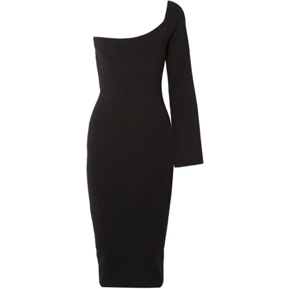 solace london fiorella knit midi dress black UK8/US4 - Picture 5 of 10